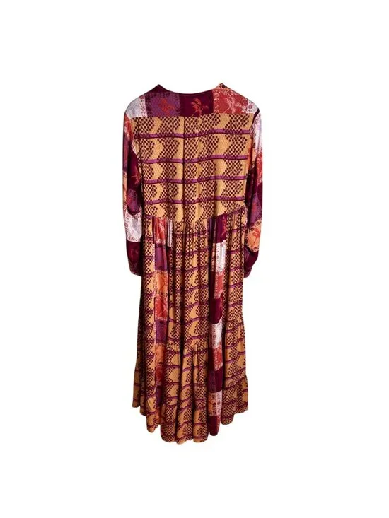 FREE PEOPLE Ibiza Getaway Patchwork Sunset Maxi Duster Kimono XS NWT Festival - Picture 5 of 13